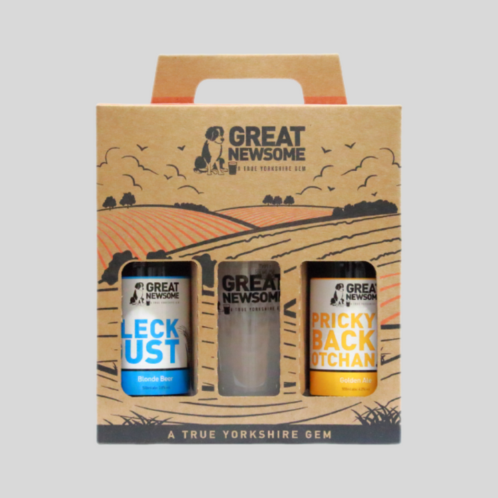 Great Newsome | Great Newsome Gift Pack 2x500ml + Glass | Buy Craft Beer Online | Modern Light Amber Beer